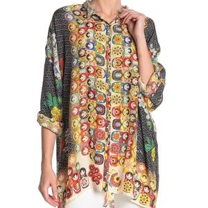 JOHNNY WAS BABBETTE SILK BUTTON DOWN